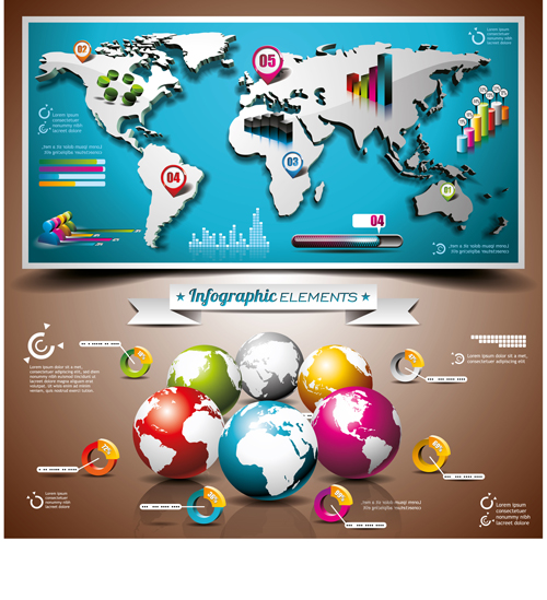 Vectors Infographics elements set 02 Vectors Infographics elements set 02