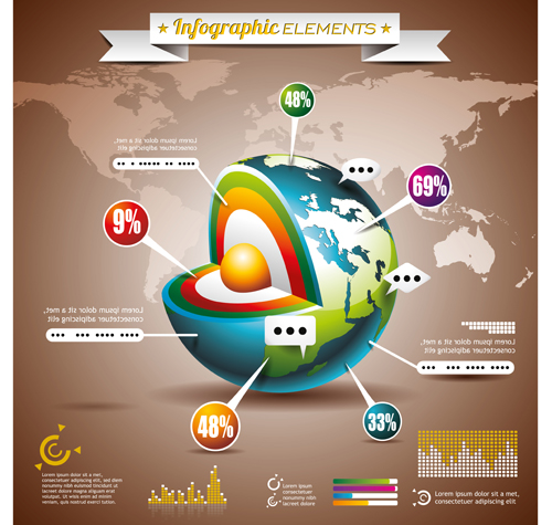 Vectors Infographics elements set 03