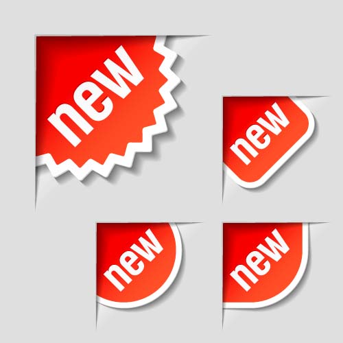 New arrival sticker design vector 04 New arrival sticker design vector 04