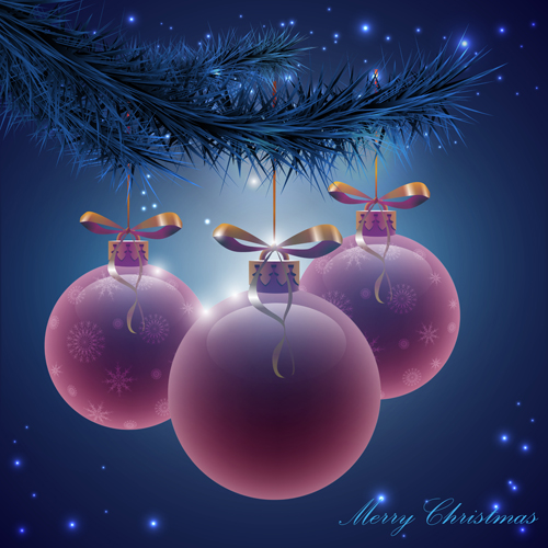 Purple christmas ball with background vector 03 Purple christmas ball with background vector 03