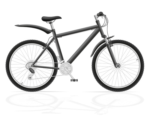 Realistic sports bicycle vector template set 02 Realistic sports bicycle vector template set 02