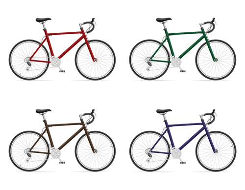 Realistic sports bicycle vector template set 07 Realistic sports bicycle vector template set 07