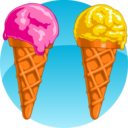 Vector set of ice cream creative design 01 Vector set of ice cream creative design 01