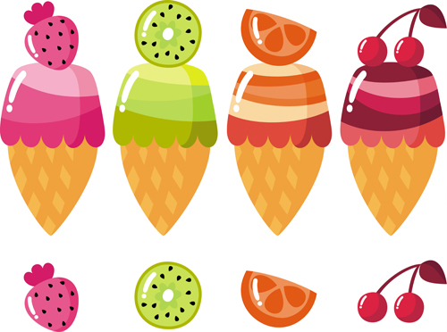 Vector set of ice cream creative design 02 Vector set of ice cream creative design 02