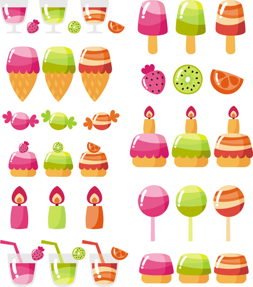 Vector set of ice cream creative design 03 Vector set of ice cream creative design 03
