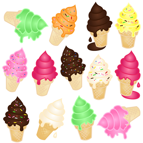 Vector set of ice cream creative design 04 Vector set of ice cream creative design 04