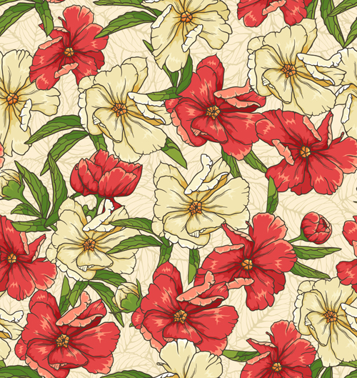 Vintage flower patterns vector graphics 03 Vintage flower patterns vector graphics 03