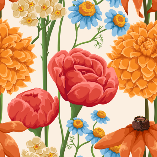 Vintage flower patterns vector graphics 05 Vintage flower patterns vector graphics 05