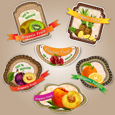 Vintage food labels creative material 01 Vintage food labels creative material 01