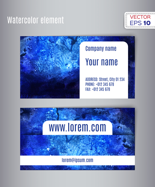 Watercolor business card creative vectors 01 Watercolor business card creative vectors 01
