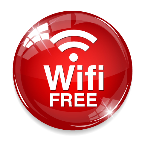 WiFi red button vector WiFi red button vector
