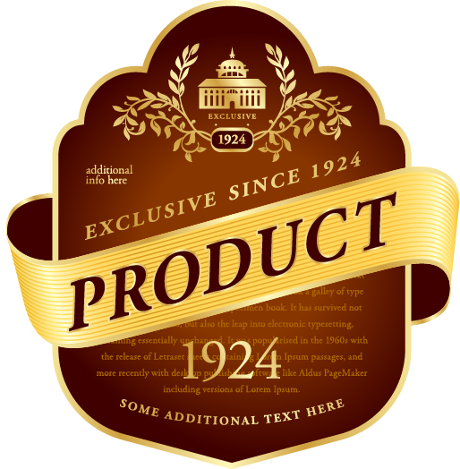 Wine label vintage design vector material set 09 Wine label vintage design vector material set 09