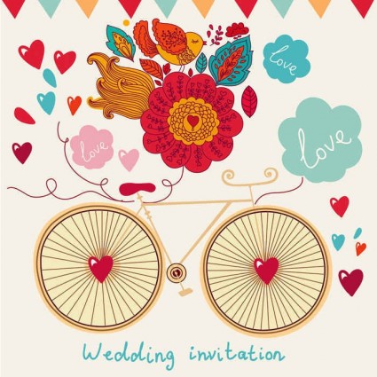Hand drawn floral card template vector Hand drawn floral card template vector