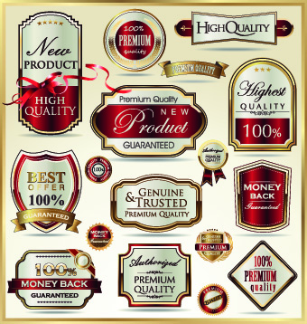 Vintage guarantee premium labels vector 04 Vintage guarantee premium labels vector 04