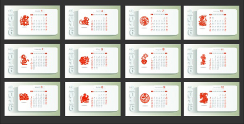 2016 monkey calendar creative vectors