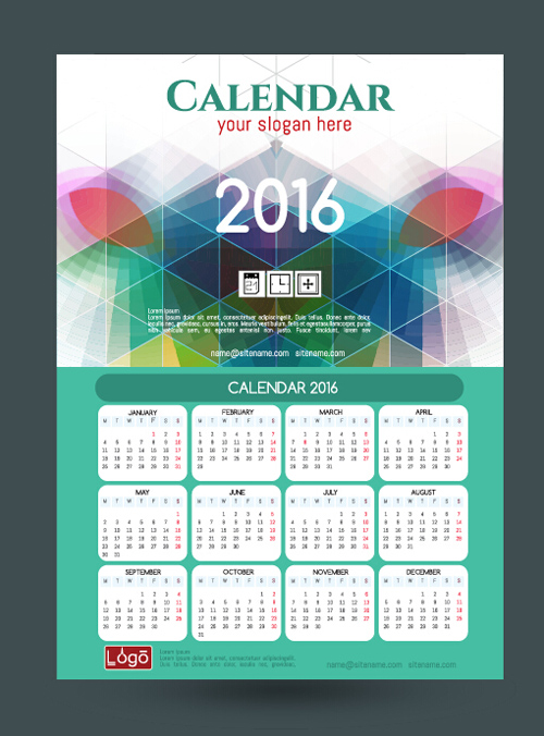 2016 technology calendar template vector 21 2016 technology calendar template vector 21