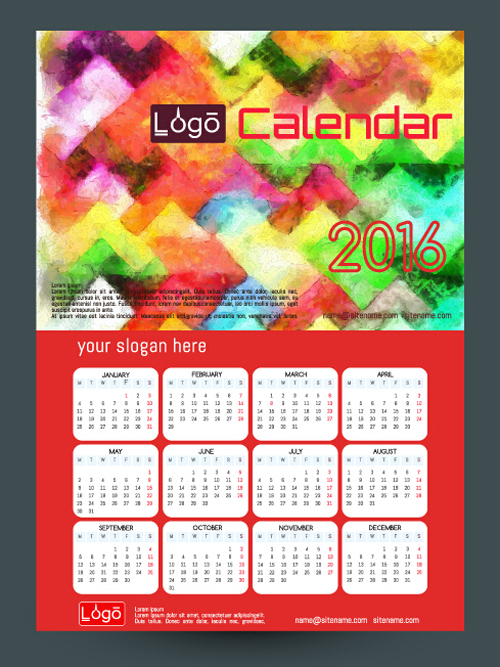 2016 technology calendar template vector 22 2016 technology calendar template vector 22