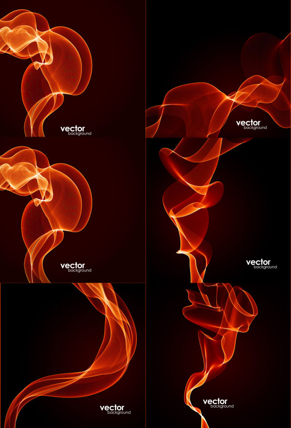 vector smoke effects flame lines flame dynamic abstract 