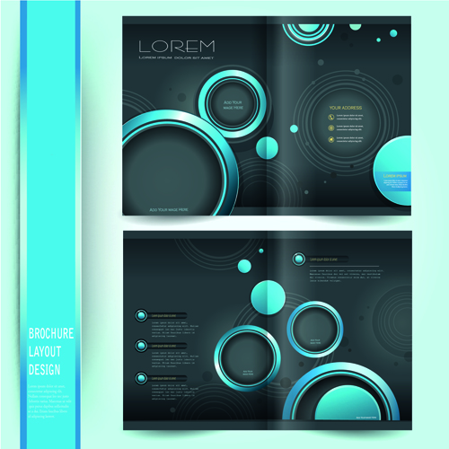 Business brochure cover layout design vector material 04