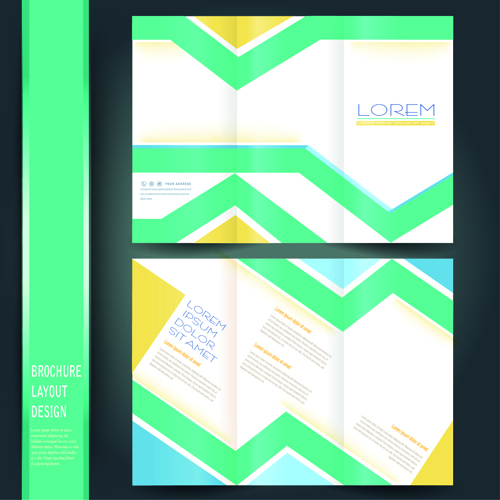 Business brochure cover layout design vector material 05