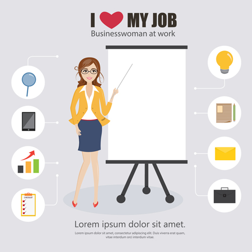 Business people working vector templates set 14 Business people working vector templates set 14