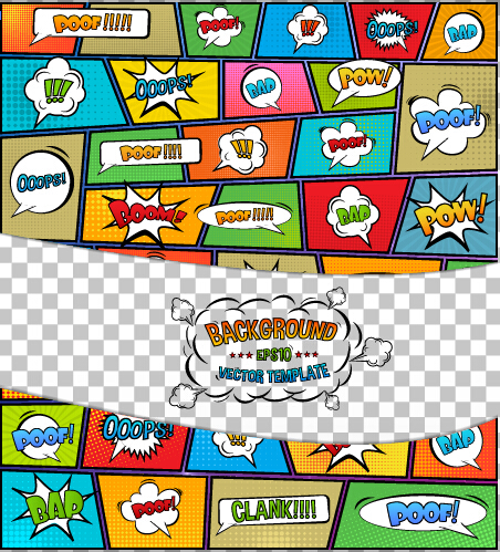 Cartoon speech bubbles with background template vector 03 Cartoon speech bubbles with background template vector 03