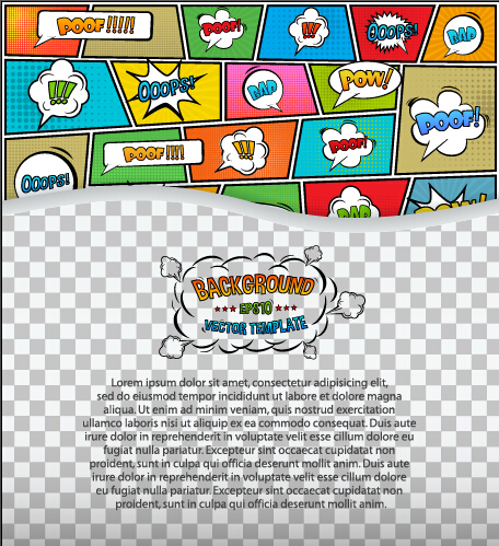 Cartoon speech bubbles with background template vector 16 Cartoon speech bubbles with background template vector 16