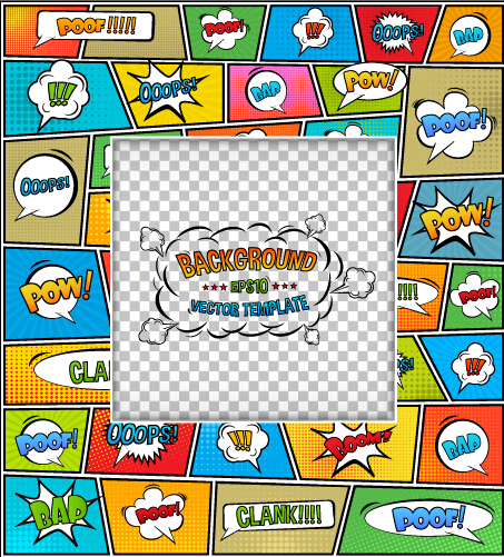 Cartoon speech bubbles with background template vector 18 Cartoon speech bubbles with background template vector 18