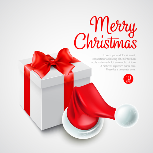 Christmas gift boxs with red cap vector 01 Christmas gift boxs with red cap vector 01