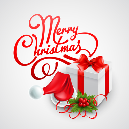 Christmas gift boxs with red cap vector 02 Christmas gift boxs with red cap vector 02