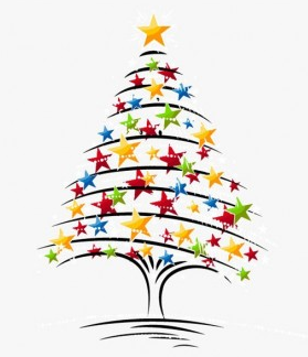 Christmas Tree with colored stars vector Christmas Tree with colored stars vector