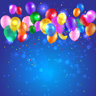 Colored confetti with happy birthday background vector 01