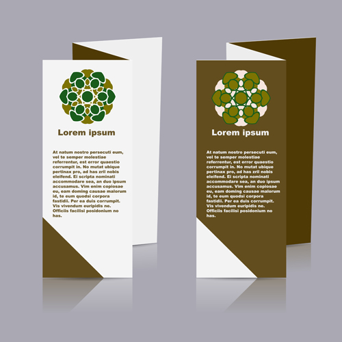 Fold flyer with brochure vector template set 02 Fold flyer with brochure vector template set 02