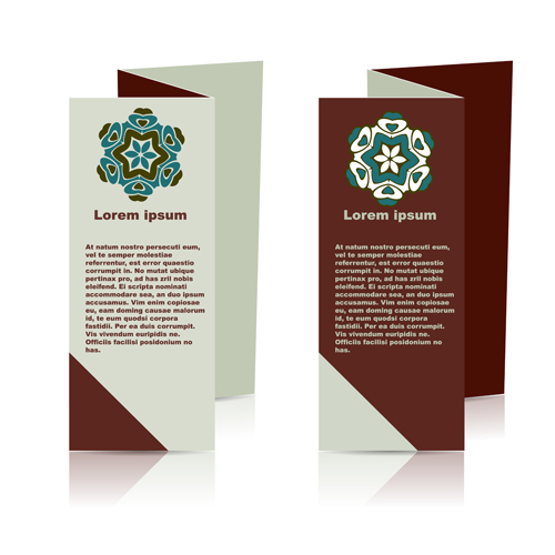 Fold flyer with brochure vector template set 03 Fold flyer with brochure vector template set 03