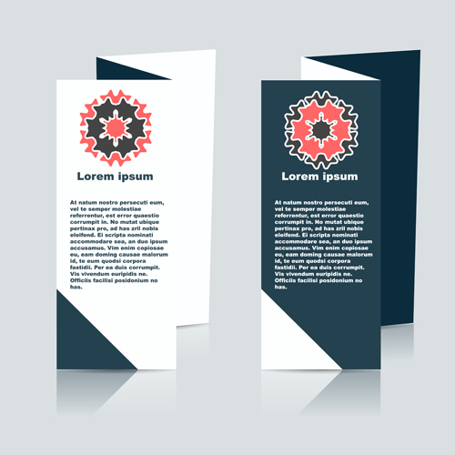 Fold flyer with brochure vector template set 05 Fold flyer with brochure vector template set 05