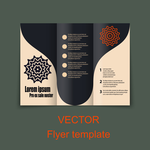 Fold flyer with brochure vector template set 10 Fold flyer with brochure vector template set 10