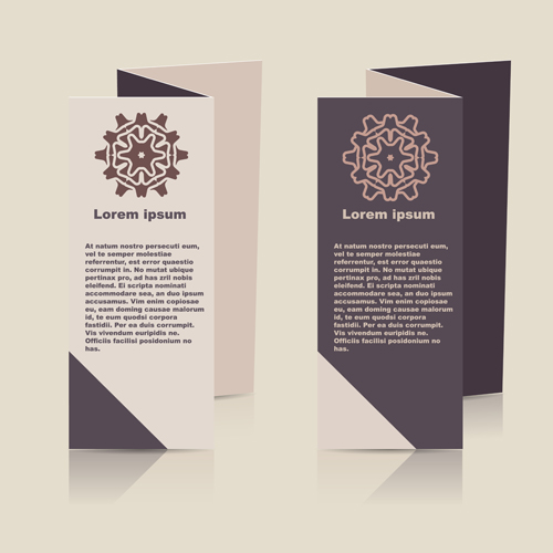 Fold flyer with brochure vector template set 11 Fold flyer with brochure vector template set 11
