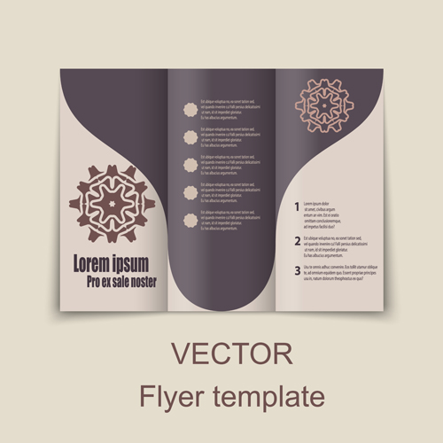 Fold flyer with brochure vector template set 12 Fold flyer with brochure vector template set 12