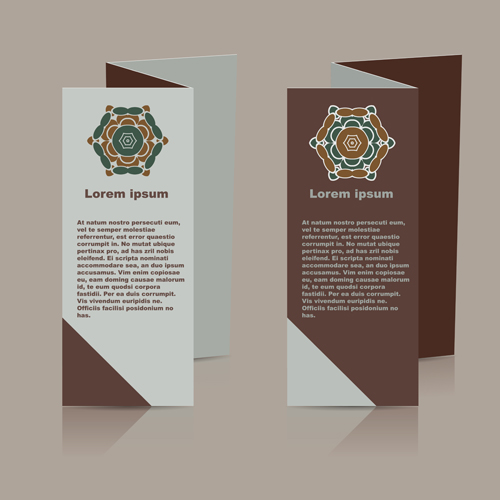Fold flyer with brochure vector template set 13 Fold flyer with brochure vector template set 13
