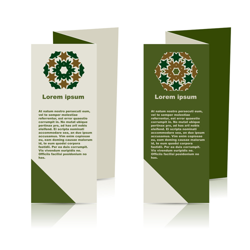 Fold flyer with brochure vector template set 14 Fold flyer with brochure vector template set 14