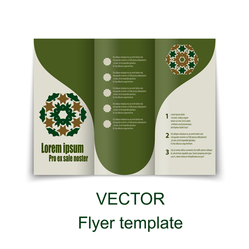 Fold flyer with brochure vector template set 15 Fold flyer with brochure vector template set 15
