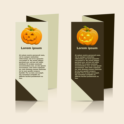 Fold flyer with brochure vector template set 16 Fold flyer with brochure vector template set 16