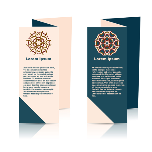 Fold flyer with brochure vector template set 17 Fold flyer with brochure vector template set 17