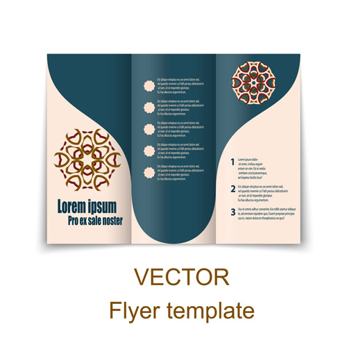 Fold flyer with brochure vector template set 18 Fold flyer with brochure vector template set 18