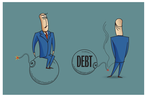 Funny people with finance template vector 10