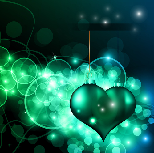Heart hanging ornaments with Valentine day cards vector 09