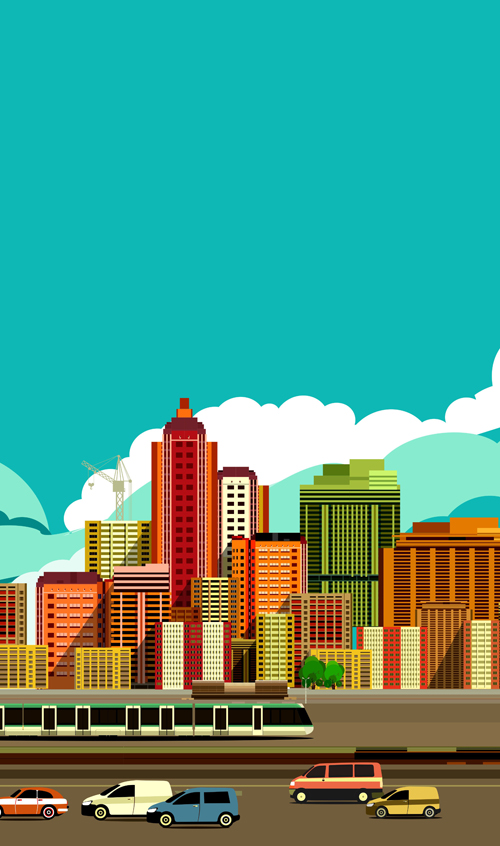 Modern city template vector Modern city template vector
