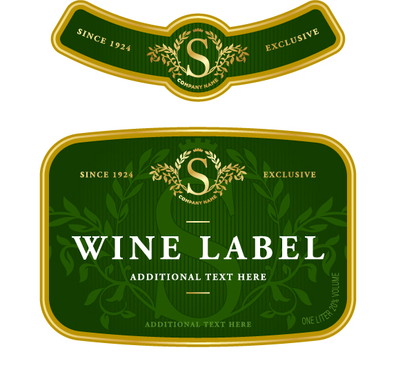 Wine label vintage design vector material set 04 Wine label vintage design vector material set 04