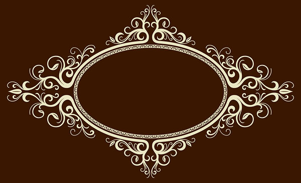 vector oval ornate frame 