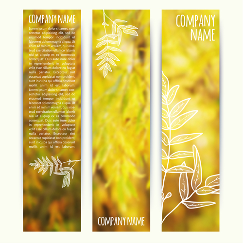 Autumn elements with blurs banner vector 01 Autumn elements with blurs banner vector 01